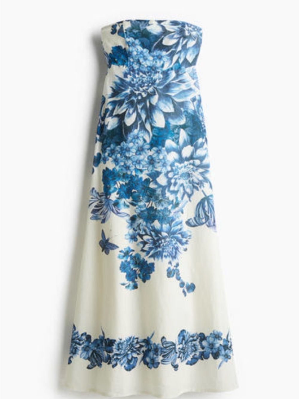 H&M Linen Blend Bandeau Dress